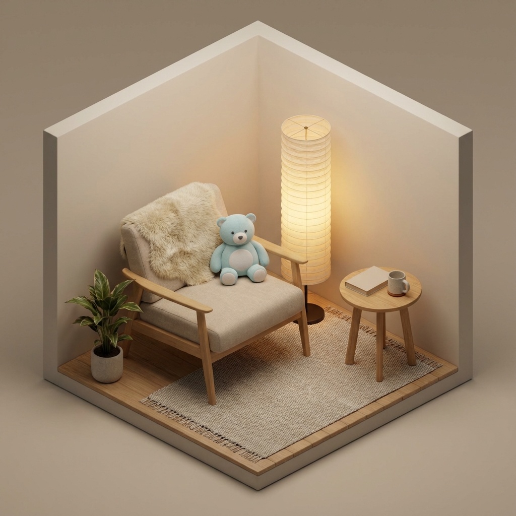 【3Dモデル】癒やしの診療所インテリアセット（椅子・ランプ・ぬいぐるみ）【VRChat/Unity/ゲーム素材】