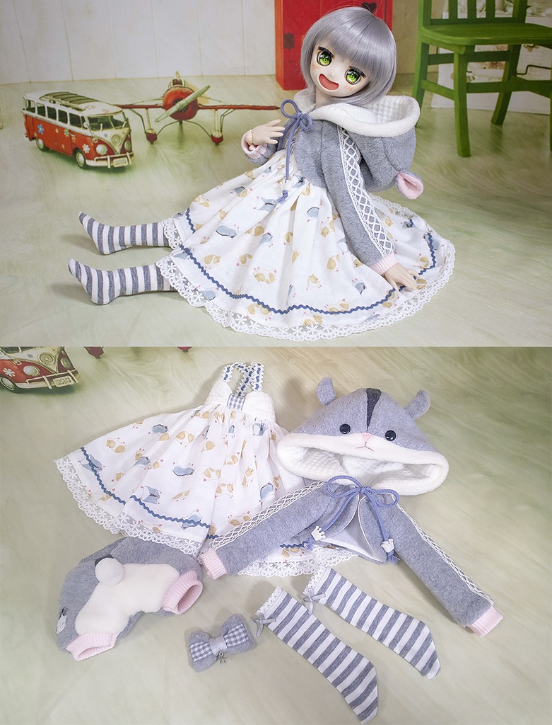 【完売しました】MDD ( S~M胸用 ) ハムスターワンピース&ボレロセット(ジャンガリアン)【在庫限り】