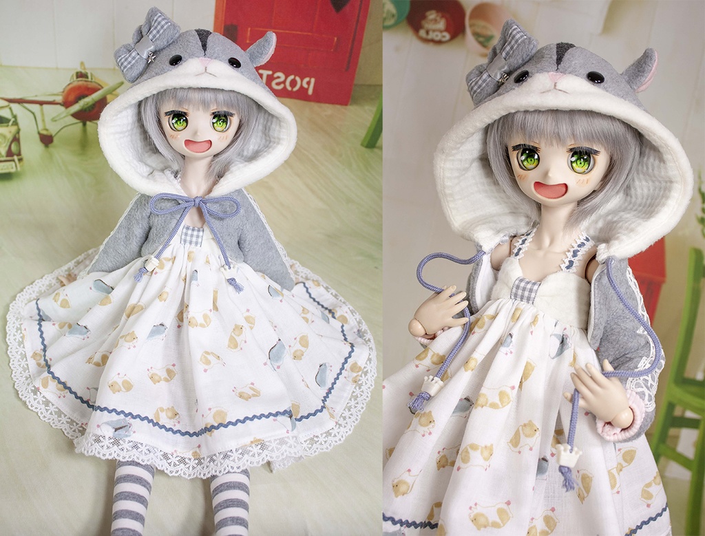 【完売しました】MDD ( S~M胸用 ) ハムスターワンピース&ボレロセット(ジャンガリアン)【在庫限り】