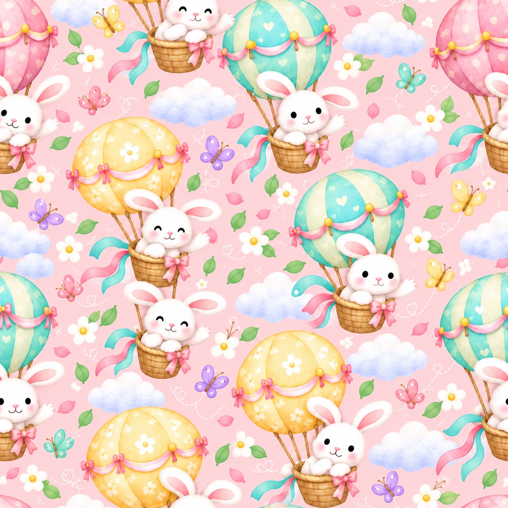 うさぎ Collection|かわいいパステル・水玉・レース・ハート・チェック柄|A4印刷用PDF付き|全シームレス・PNGデジタルペーパー12枚