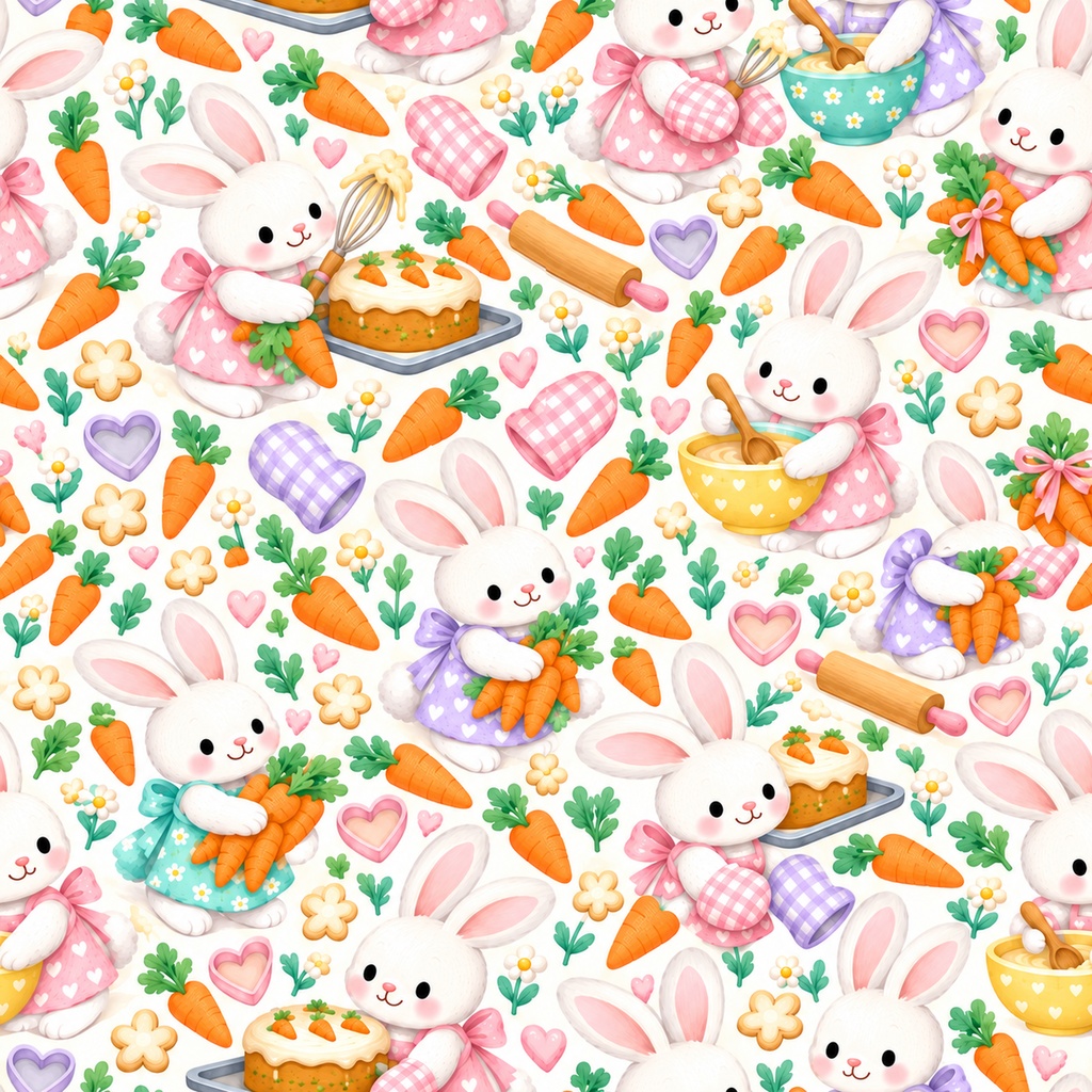 うさぎ Collection|かわいいパステル・水玉・レース・ハート・チェック柄|A4印刷用PDF付き|全シームレス・PNGデジタルペーパー12枚