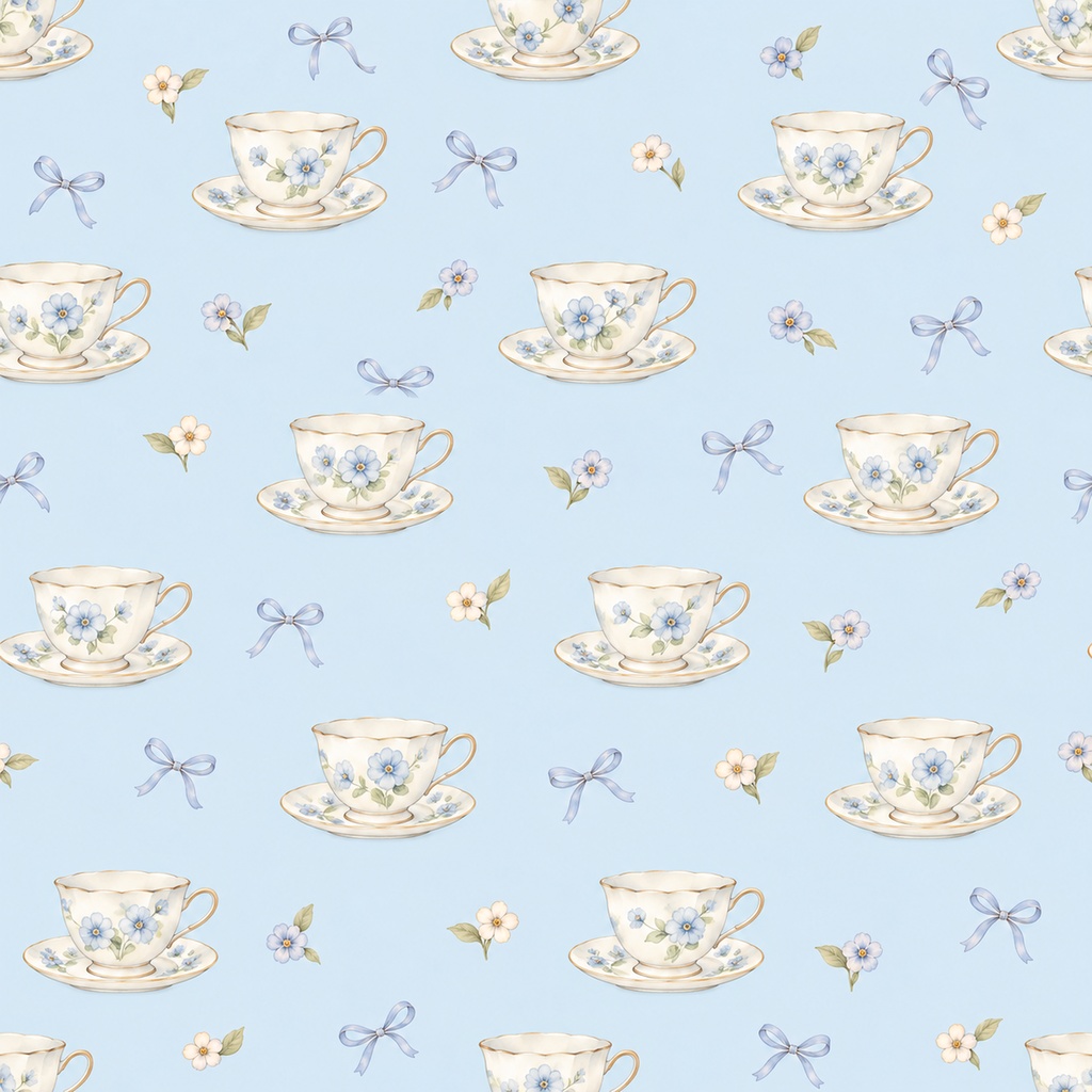 Tea Time Collection|ティーポット・カップ・スコーン・ジャム|A4印刷用PDF付き|カフェ・手帳素材・ラッピング|シームレスPNG紅茶の水彩デジタルペーパー10枚|