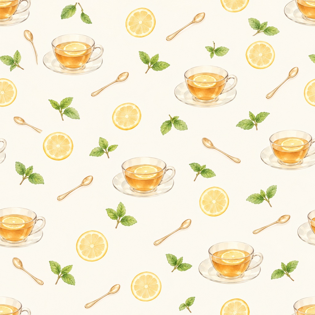 Tea Time Collection|ティーポット・カップ・スコーン・ジャム|A4印刷用PDF付き|カフェ・手帳素材・ラッピング|シームレスPNG紅茶の水彩デジタルペーパー10枚|