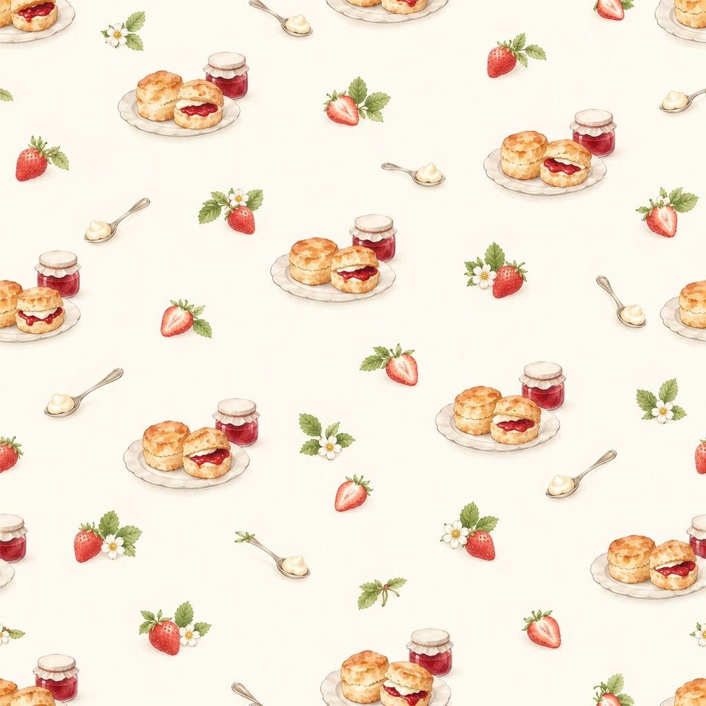 Tea Time Collection|ティーポット・カップ・スコーン・ジャム|A4印刷用PDF付き|カフェ・手帳素材・ラッピング|シームレスPNG紅茶の水彩デジタルペーパー10枚|
