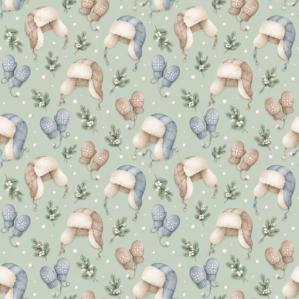 Cozy Winter Hats Collection|冬の帽子|水彩デジタルペーパー10柄|ニット帽・冬小物・手帳素材|PNG素材|A4印刷用PDF付き