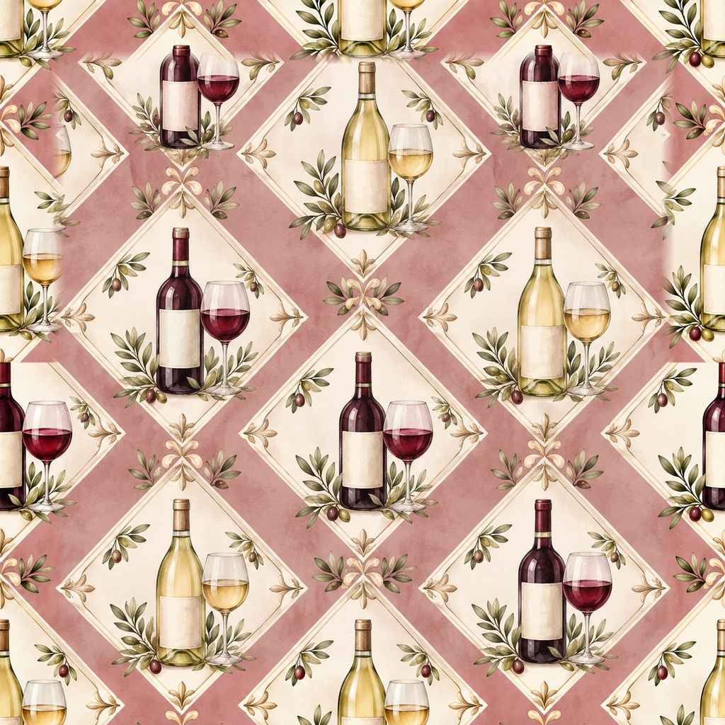 Red & White Wine Collection|赤ワインと白ワイン|水彩デジタルペーパー10枚|葡萄柄・手帳素材・ラッピング|シームレスPNG|A4印刷用PDF付き