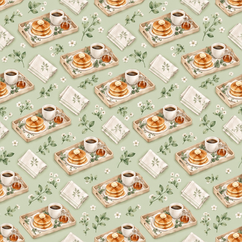 Pancake Cafe Collection|ホットケーキとメープル|水彩デジタルペーパー10柄|カフェ・スイーツ・手帳素材|PNG素材|A4印刷用PDF付き