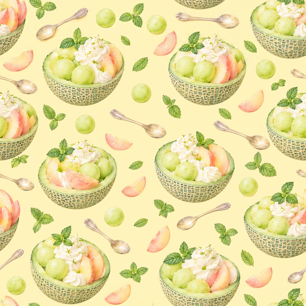 Fruit Parfait Collection|フルーツパフェ|水彩デジタルペーパー10柄|カフェ・スイーツ・手帳素材|PNG素材|A4印刷用PDF付き