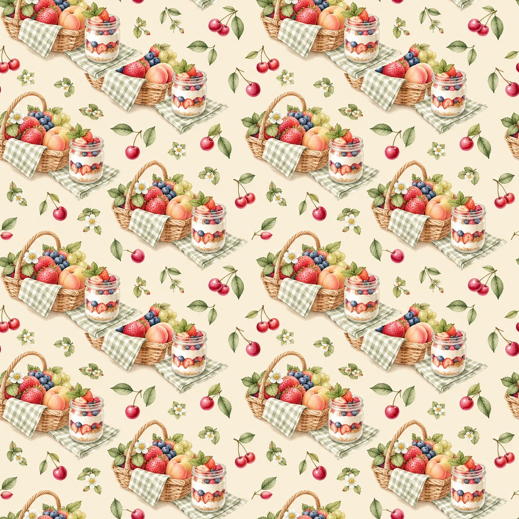 Fruit Parfait Collection|フルーツパフェ|水彩デジタルペーパー10柄|カフェ・スイーツ・手帳素材|PNG素材|A4印刷用PDF付き