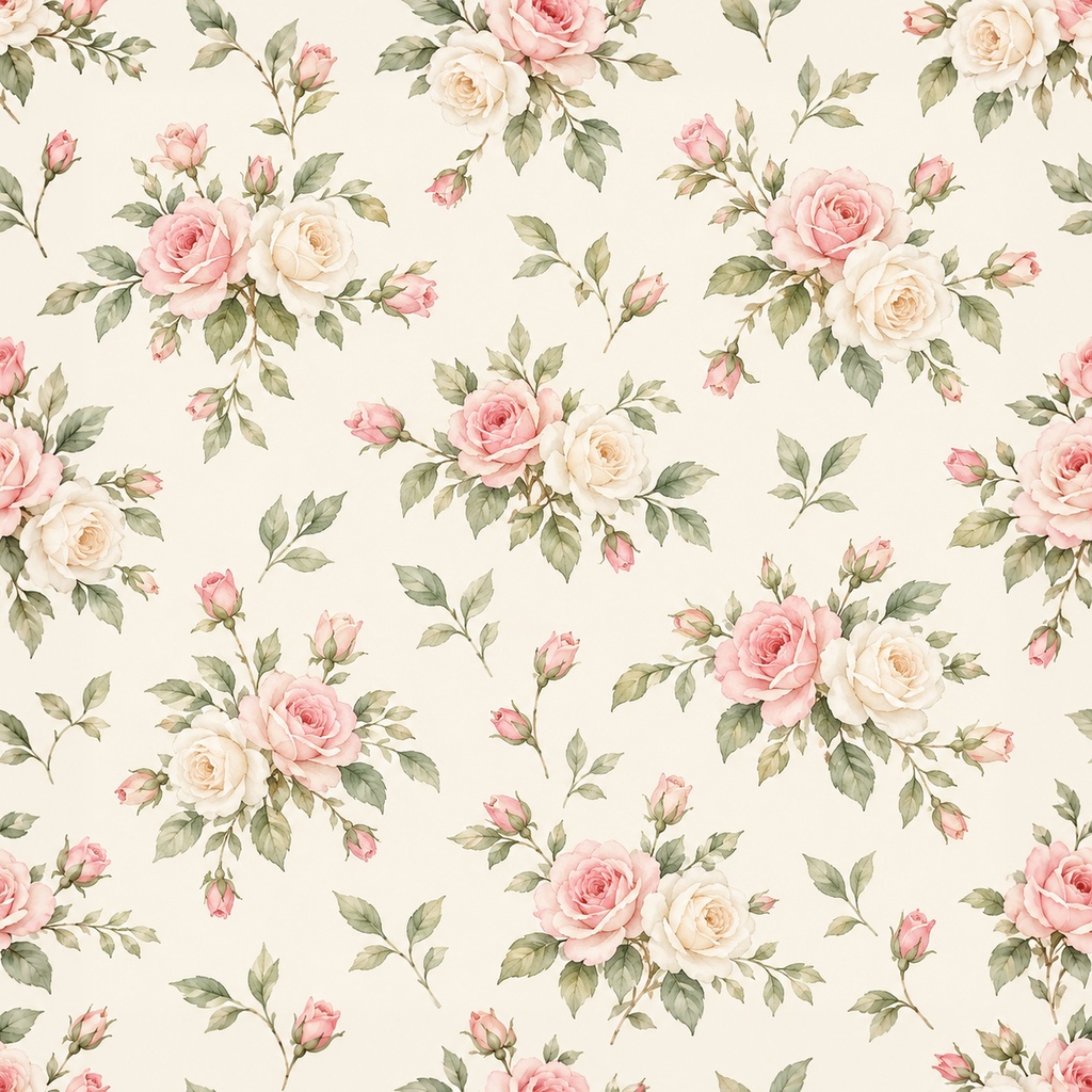 Rose Garden Collection|ローズ庭園・バラと薔薇|水彩デジタルペーパー10枚|花柄・手帳素材・ラッピング|シームレスPNG|A4印刷用PDF付き