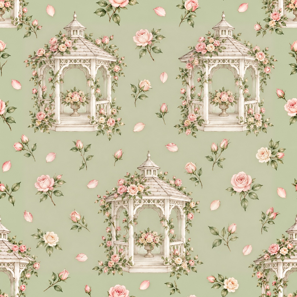 Rose Garden Collection|ローズ庭園・バラと薔薇|水彩デジタルペーパー10枚|花柄・手帳素材・ラッピング|シームレスPNG|A4印刷用PDF付き