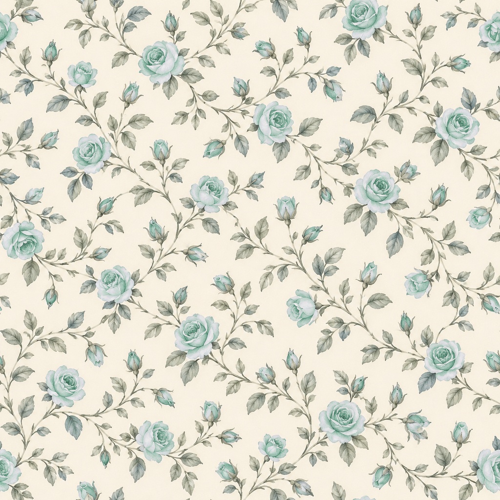Petite Rose Collection – Mint Green|ミントグリーンのローズ小花・ミントグリーンのバラ・小花柄|水彩デジタルペーパー10枚|花柄・手帳素材・ラッピング|シームレスPNG|A4印刷用PDF付き