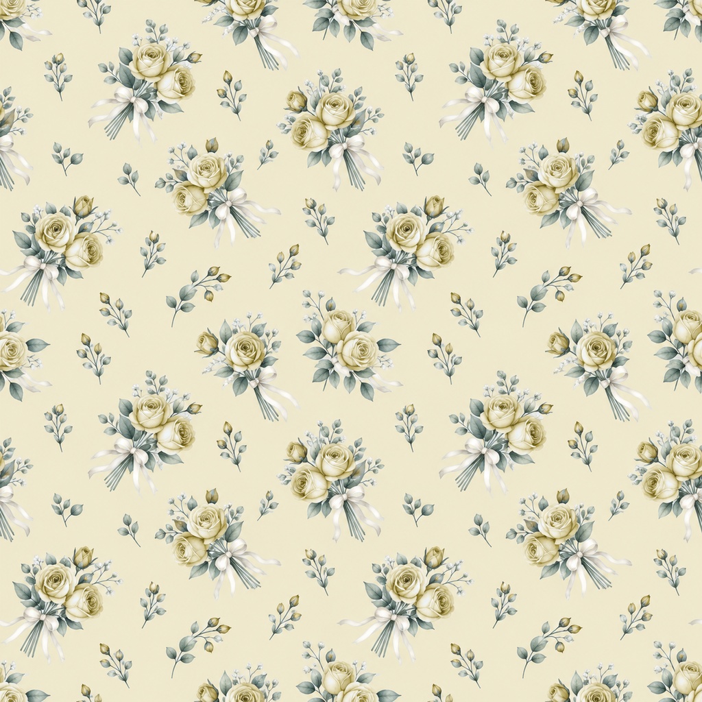 Petite Rose Collection – Yellow|黄色のローズ小花・黄色のバラ・小花柄|水彩デジタルペーパー10枚|花柄・手帳素材・ラッピング|シームレスPNG|A4印刷用PDF付き