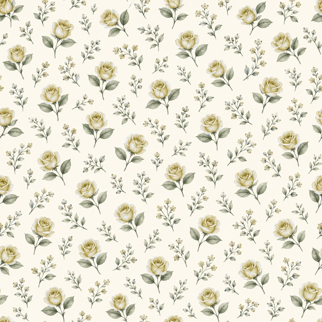 Petite Rose Collection – Yellow|黄色のローズ小花・黄色のバラ・小花柄|水彩デジタルペーパー10枚|花柄・手帳素材・ラッピング|シームレスPNG|A4印刷用PDF付き