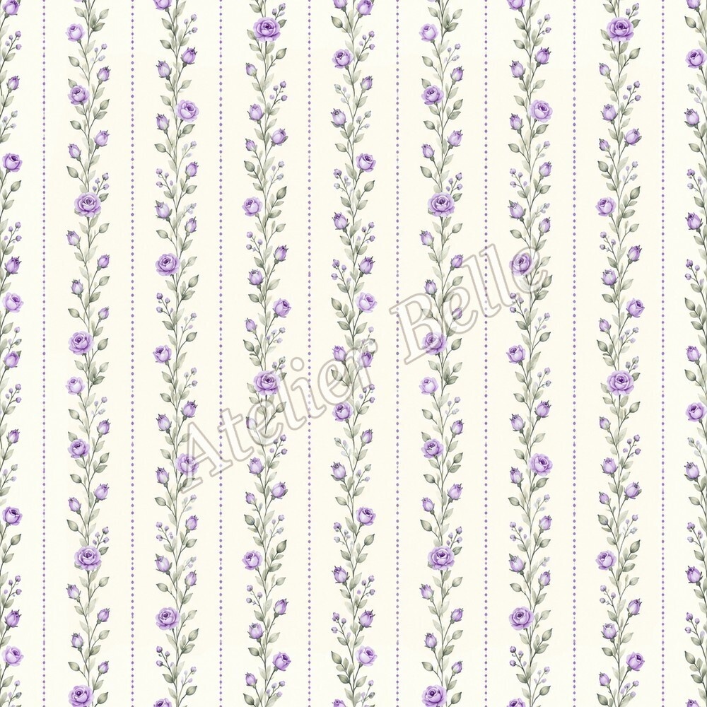 Petite Rose Collection – Purple|紫のローズ小花・紫のバラ・小花柄|水彩デジタルペーパー10枚|花柄・手帳素材・ラッピング|シームレスPNG|A4印刷用PDF付き