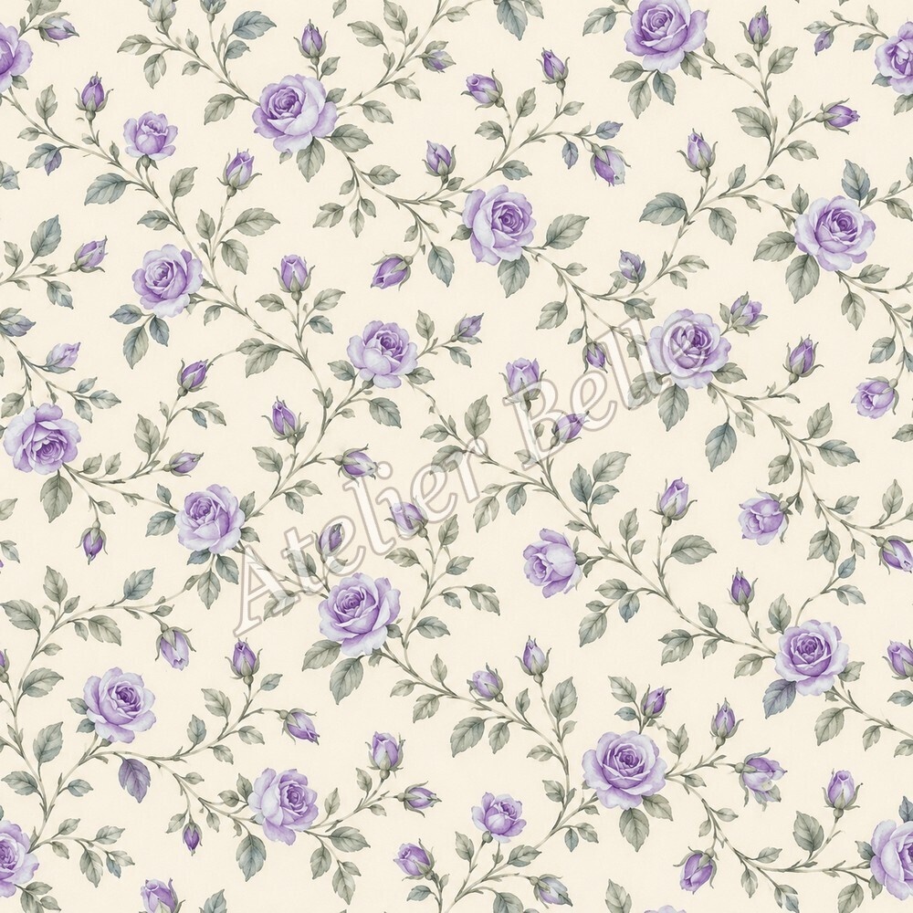 Petite Rose Collection – Purple|紫のローズ小花・紫のバラ・小花柄|水彩デジタルペーパー10枚|花柄・手帳素材・ラッピング|シームレスPNG|A4印刷用PDF付き