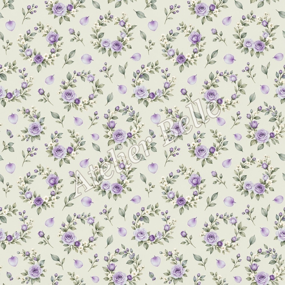 Petite Rose Collection – Purple|紫のローズ小花・紫のバラ・小花柄|水彩デジタルペーパー10枚|花柄・手帳素材・ラッピング|シームレスPNG|A4印刷用PDF付き