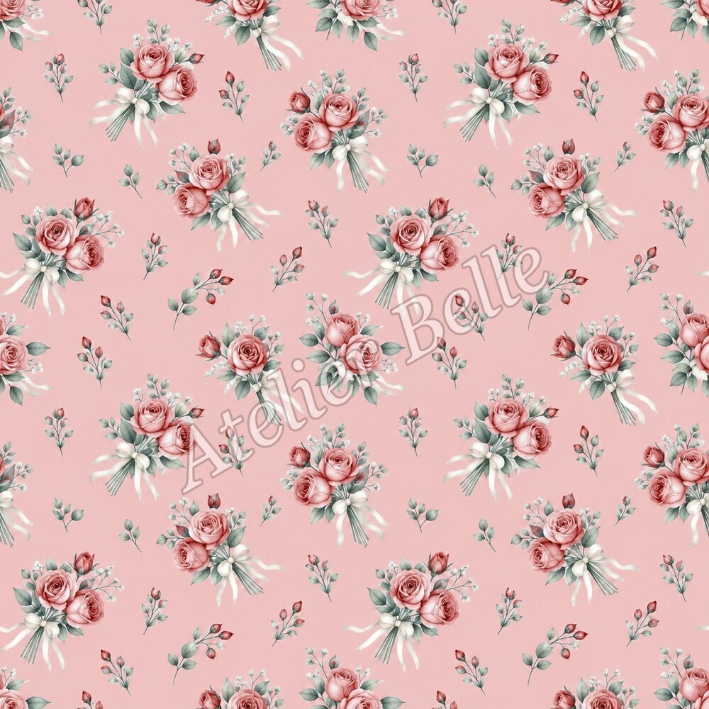 Petite Rose Collection – Red|赤のローズ小花・赤のバラ・小花柄|水彩デジタルペーパー10枚|花柄・手帳素材・ラッピング|シームレスPNG|A4印刷用PDF付き
