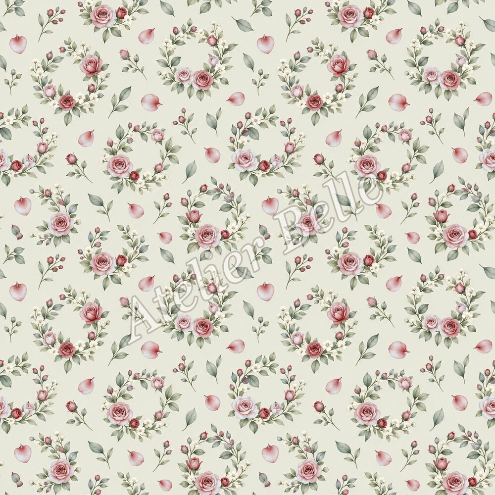 Petite Rose Collection – Red|赤のローズ小花・赤のバラ・小花柄|水彩デジタルペーパー10枚|花柄・手帳素材・ラッピング|シームレスPNG|A4印刷用PDF付き