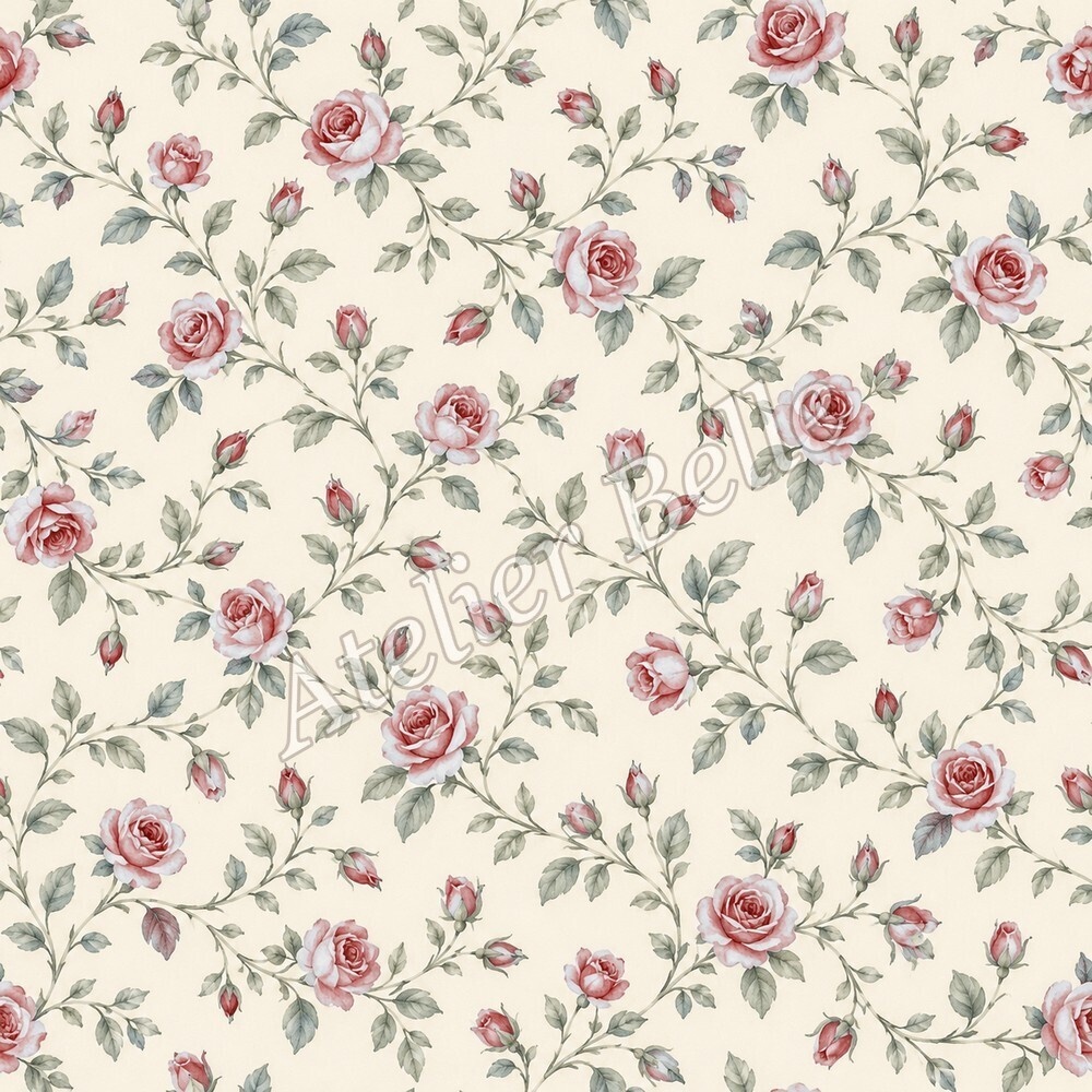 Petite Rose Collection – Red|赤のローズ小花・赤のバラ・小花柄|水彩デジタルペーパー10枚|花柄・手帳素材・ラッピング|シームレスPNG|A4印刷用PDF付き