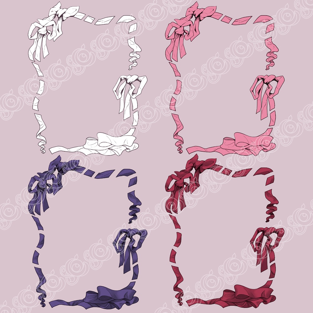 【商用可】くしゅくしゅリボンフレーム【B4・B5対応】