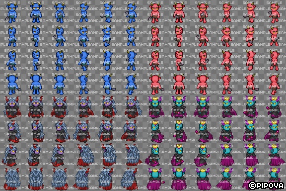 ぴぽやモンスターキャラチップ素材40セット