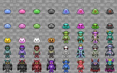 ぴぽやモンスターキャラチップ素材40セット