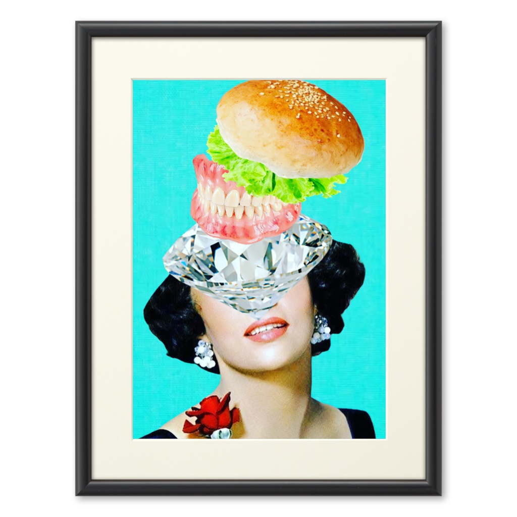 【マダムバーガー】額付き絵画