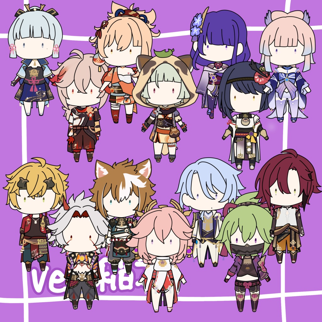 【原神】プラ板ブローチver稲妻