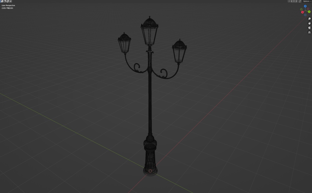 【VRChat】ヨーロッパ風街灯(2アームタイプ)