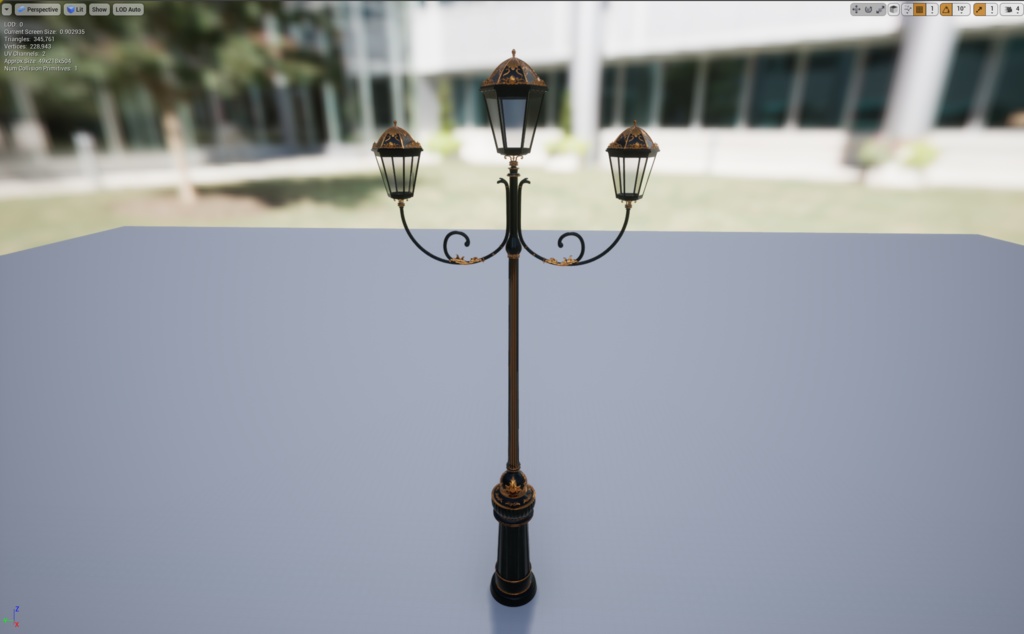 【VRChat】ヨーロッパ風街灯(2アームタイプ)