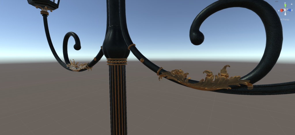 【VRChat】ヨーロッパ風街灯(2アームタイプ)