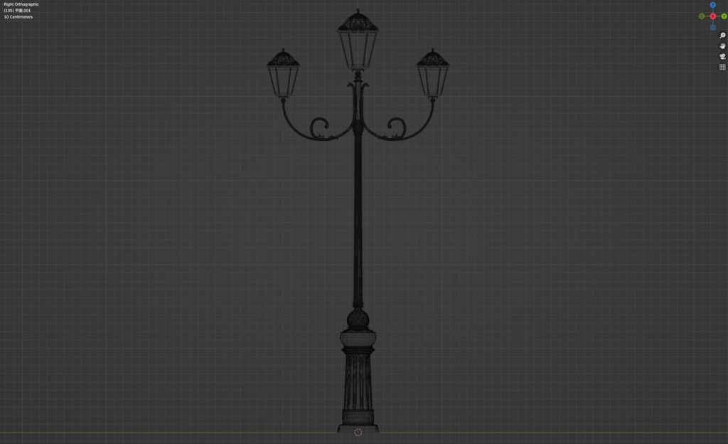 【VRChat】ヨーロッパ風街灯(2アームタイプ)