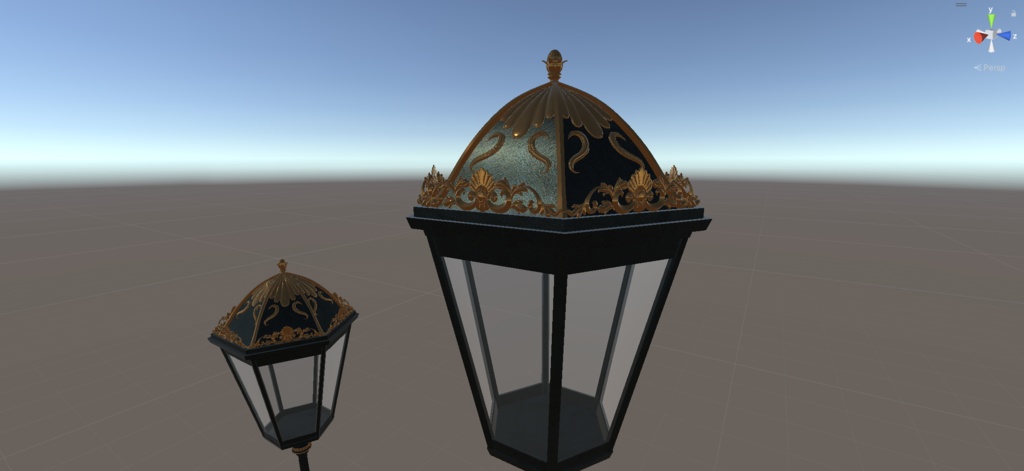 【VRChat】ヨーロッパ風街灯(2アームタイプ)