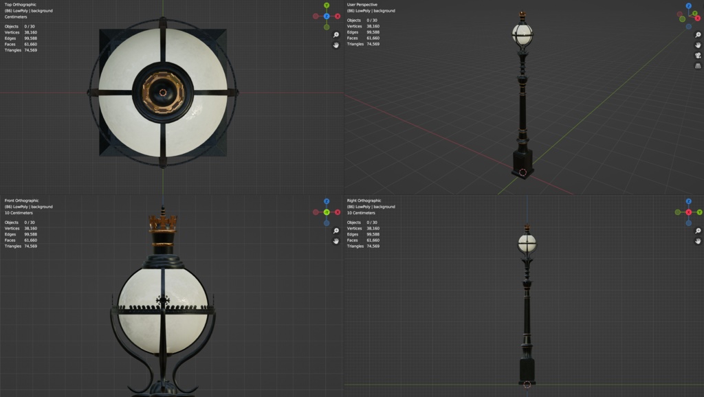 【VRChat】ヨーロッパ風街灯01