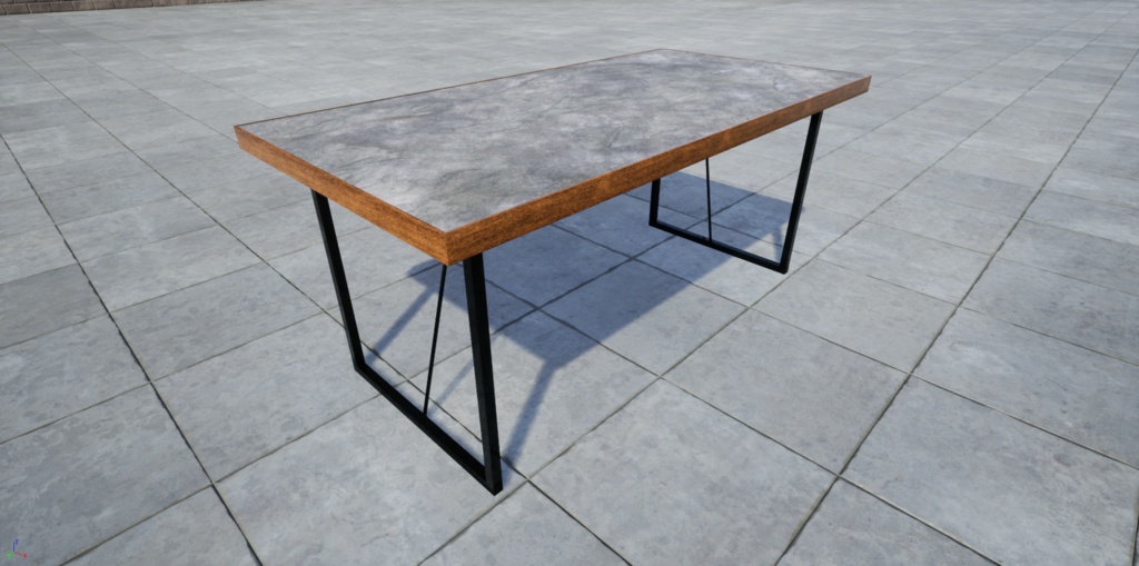 (無料)【VRChat】石のダイニングテーブル