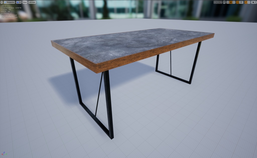 (無料)【VRChat】石のダイニングテーブル
