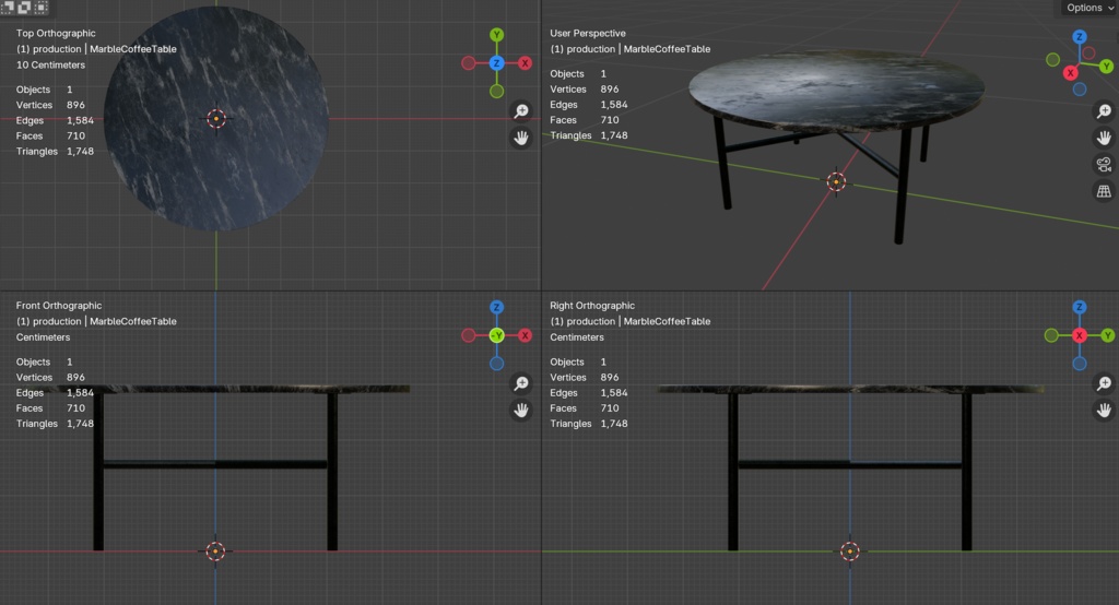 【VRChat】大理石のローテーブル