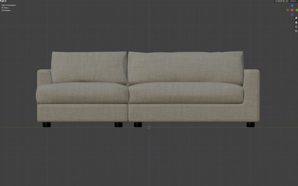 【VRChat】220cmカウチソファ