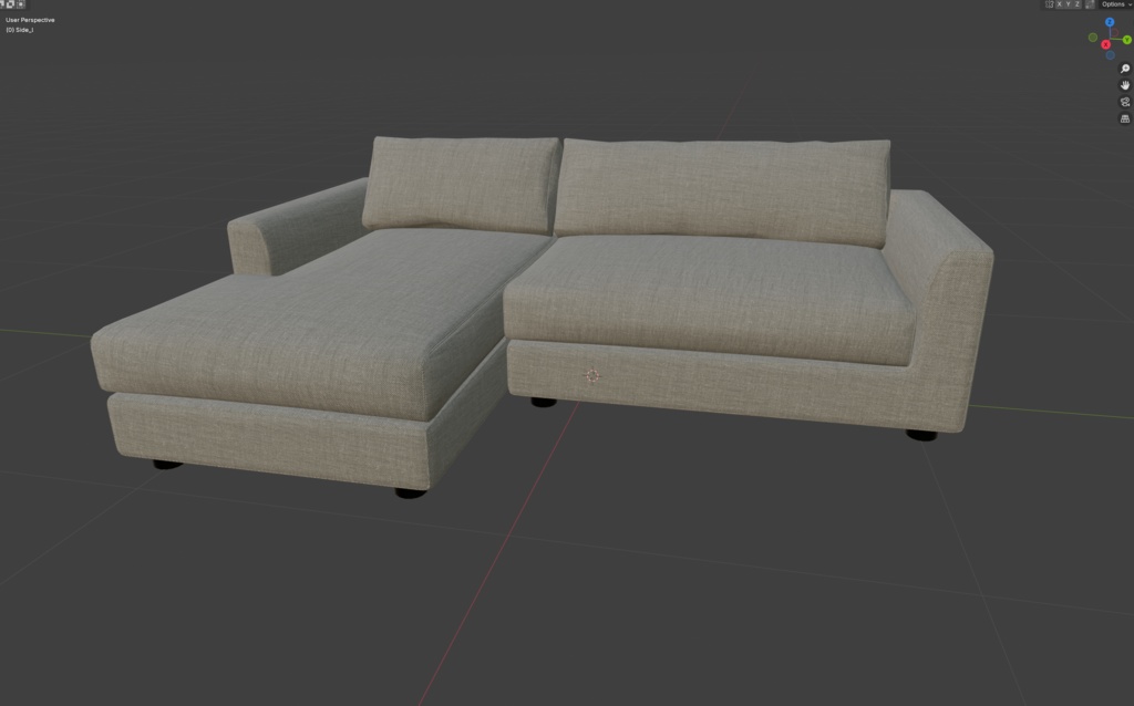 【VRChat】220cmカウチソファ