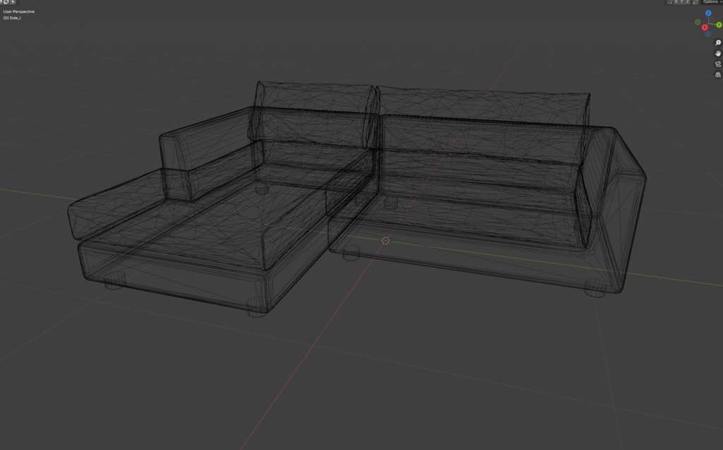 【VRChat】220cmカウチソファ