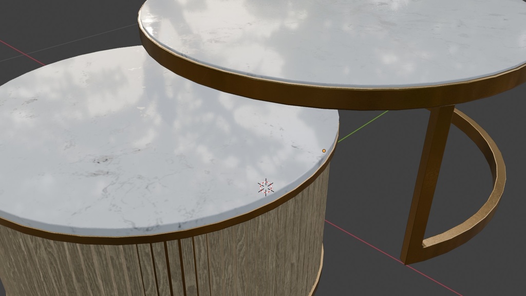 【VRChat】大理石のローテーブル(白・2対)