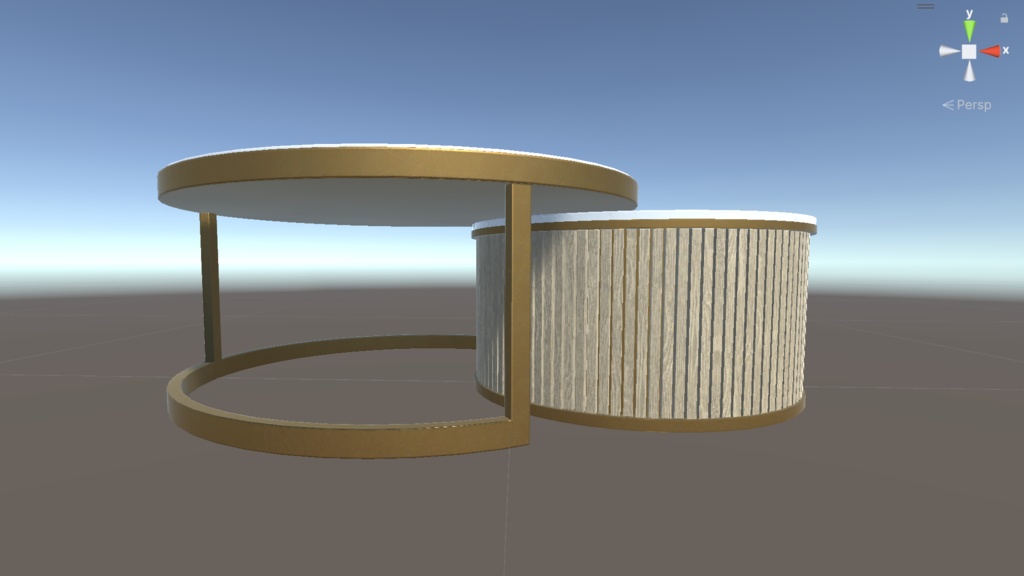 【VRChat】大理石のローテーブル(白・2対)