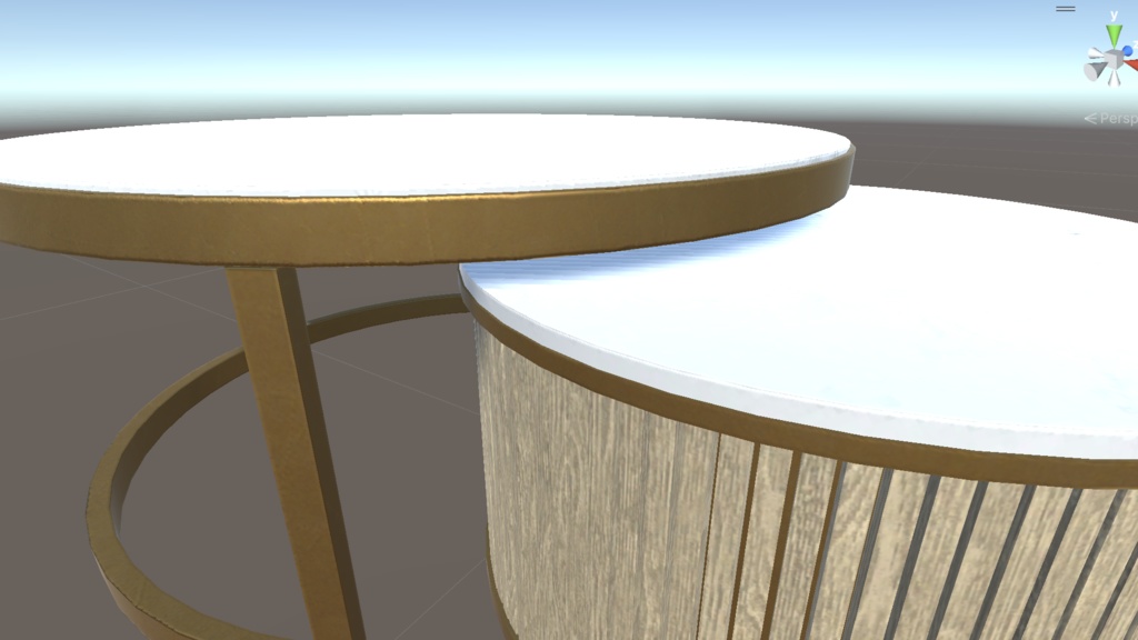 【VRChat】大理石のローテーブル(白・2対)