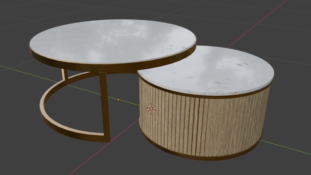 【VRChat】大理石のローテーブル(白・2対)