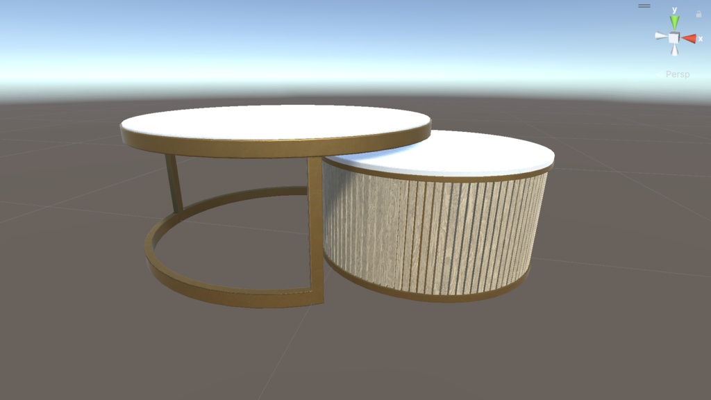 【VRChat】大理石のローテーブル(白・2対)
