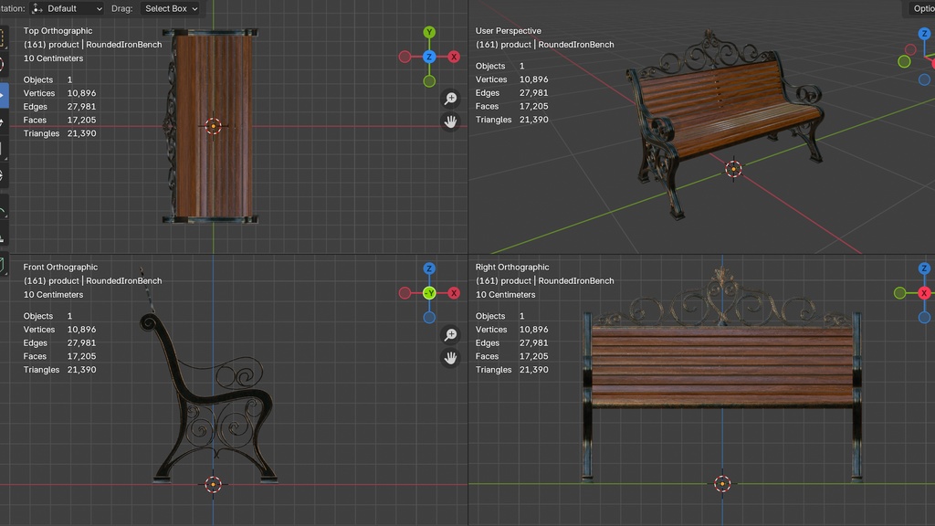 【VRChat】ヨーロッパ風ベンチ