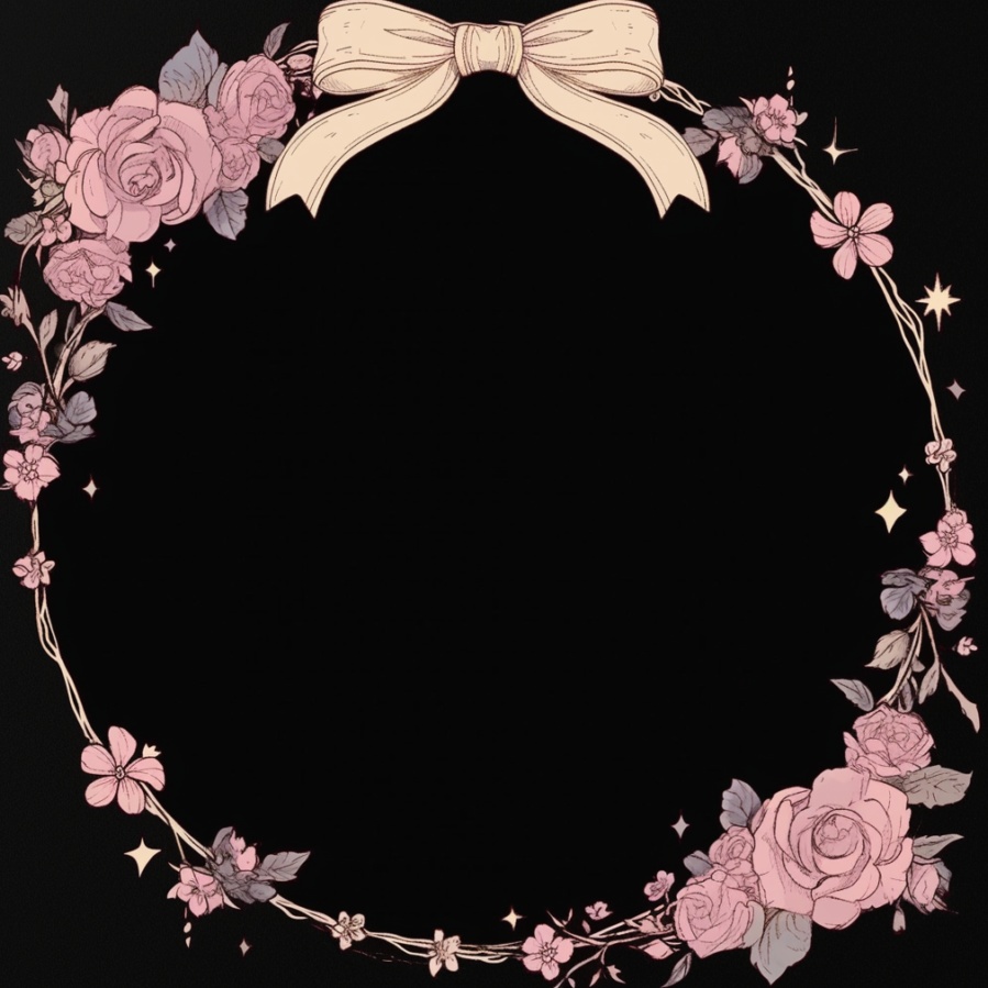 薔薇とリボンのアイコンリング