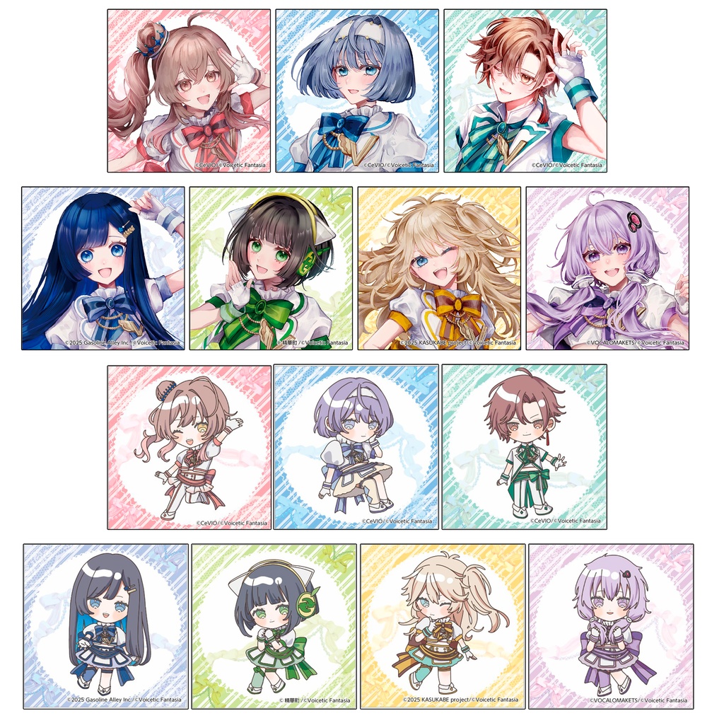 Voicetic Fantasia 2025 ～響円喝祭～ ランダムホログラムステッカー（2枚1セット・全14種）