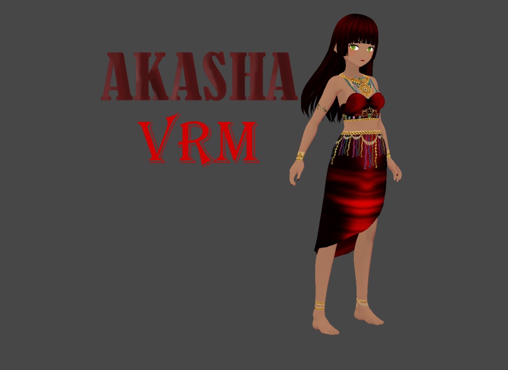 3D model Akasha [VRM]+Gift [corset and eye texture]